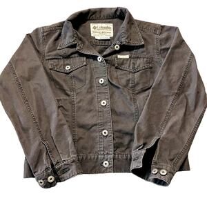 Vintage Y2K Grey Columbia Trucker Tough Mother Jean Jacket Denim SZ Medium
